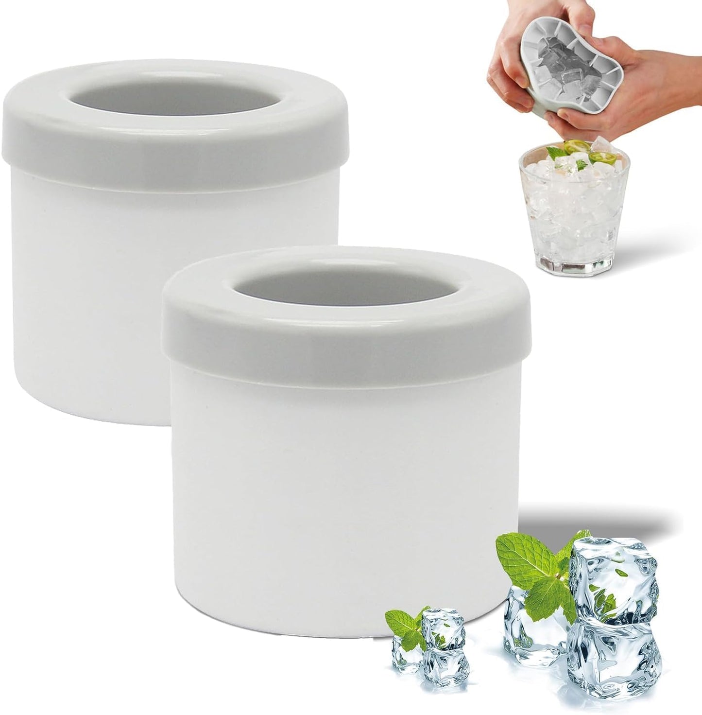 Cylinder Silicone Mini Ice Cube Mold, 3D Silicone Ice Cubes Tray Holds Ice Cubes